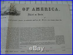 Original 1840 UNITED STATES OF AMERICA Broadside JOIN A CREW PAPER double sided