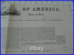 Original 1840 UNITED STATES OF AMERICA Broadside JOIN A CREW PAPER double sided