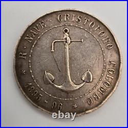 Original 1896 military Italian Royal Navy Medal Cristoforo Colombo Anchor Eagle