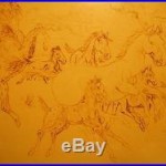 Original Chief Waterflower Sketch of horses- The Upsidedown Artist