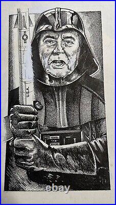 Original Gary Viskupic Comic Drawing Star Wars Darth Vader Humor Newspaper Art