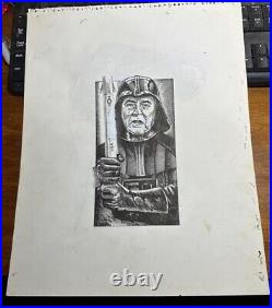 Original Gary Viskupic Comic Drawing Star Wars Darth Vader Humor Newspaper Art