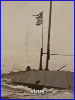 Original Large Photo USS E-1 (SS-24) E-Class Submarine Circa 1910s