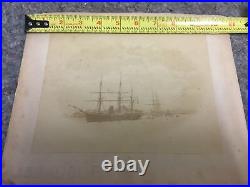 Original Period Photo of US Navy Ship-Marked USS Dolphin of Late War C. 1880
