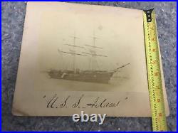 Original Period Photo of USS Adams US Navy Screw Gunboat W. H. Heiss