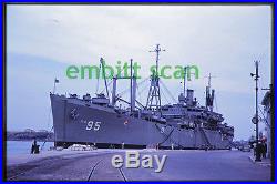 Original Slide, Navy Attack Cargo Ship USS Marquette (AKA-95) at Brindisi, 1952