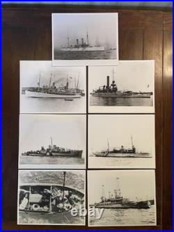 Original US Navy Photo Lot WWII Ships USS Nehenta Bay CVE-74 + Cruiser 7 Pieces