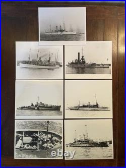Original US Navy Photo Lot WWII Ships USS Nehenta Bay CVE-74 + Cruiser 7 Pieces