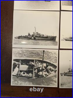 Original US Navy Photo Lot WWII Ships USS Nehenta Bay CVE-74 + Cruiser 7 Pieces