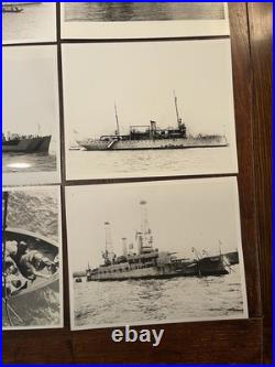 Original US Navy Photo Lot WWII Ships USS Nehenta Bay CVE-74 + Cruiser 7 Pieces