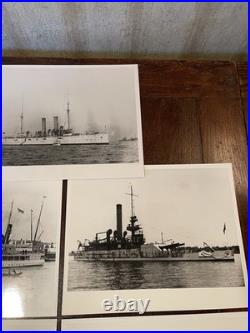 Original US Navy Photo Lot WWII Ships USS Nehenta Bay CVE-74 + Cruiser 7 Pieces