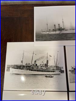 Original US Navy Photo Lot WWII Ships USS Nehenta Bay CVE-74 + Cruiser 7 Pieces