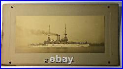 Original USS Alabama (BB-8) Battleship Albumen Photograph