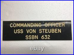 Original USS VON STEUBEN SSBN 632 Commanding Officer Double Sided Sign