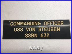 Original USS VON STEUBEN SSBN 632 Commanding Officer Double Sided Sign