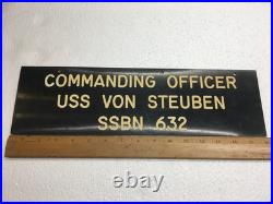 Original USS VON STEUBEN SSBN 632 Commanding Officer Double Sided Sign