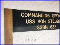 Original USS VON STEUBEN SSBN 632 Commanding Officer Double Sided Sign