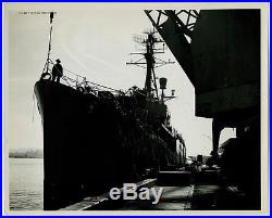 Original Vintage PhotoU. S. Navy Destroyer at dock 8x10