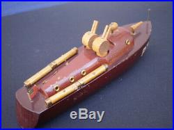 Original WWII Milton Bradley PT-9 US Navy Torpedo Boat Wood Model Elco Powerboat