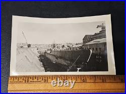 Original WWII Photo USS Narwhal SS-167 V-Boat Submarine Drydock 15 Stars