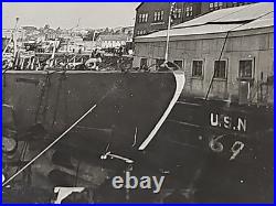 Original WWII Photo USS Narwhal SS-167 V-Boat Submarine Drydock 15 Stars