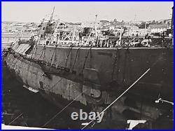 Original WWII Photo USS Narwhal SS-167 V-Boat Submarine Drydock 15 Stars