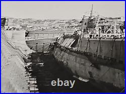 Original WWII Photo USS Narwhal SS-167 V-Boat Submarine Drydock 15 Stars