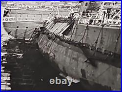 Original WWII Photo USS Narwhal SS-167 V-Boat Submarine Drydock 15 Stars