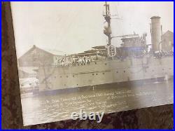 Original Wwi Usn Yard Long Photo Of Uss San Francisco Flag Ship Mine Squadron 1