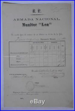 PERU Chile 13 military navy food ration documents including Pacific War original
