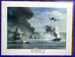 Pearl Harbor Dec 7 1941 USS Nevada Under Way R G Smith 19 x 25 Color Print