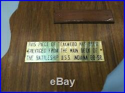 Piece Of Teakwood Salvaged From Main Deck Of U. S. S. Indiana Battleship BB-58
