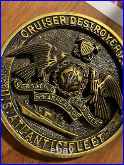 Plaque Cruise Destroyer Force U. S. Atlantic Fleet Look! Unnamed Bronze