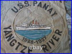 Pre Wwii Uss Panay Yangtze River China Gun Boat 1928-37 Ready Room Flag