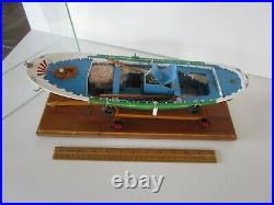 Pro Built Wooden Fishing Boat With Glass Display Case Highly Detailed Pick Up Only
