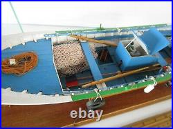Pro Built Wooden Fishing Boat With Glass Display Case Highly Detailed Pick Up Only