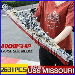 QXB WW2 USS Missouri BB-63 Battleship Model (33 inches 2631 Pieces) Expert Ship