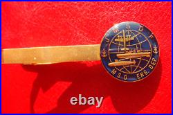 RARE OLD Japan Maritime Self-Defense Force JMSDF ENG. DEP. CUFFLINKS/TIECLIP SET