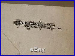 RARE c. 1901-1904 Lithograph USS Wisconsin BB-9 Battleship National Insurance Co