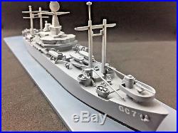 RECOGNITION ID MODEL SHIP 1/500 SCALE USS Mt. McKinley- Bronzart Metals Co-NY