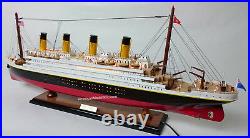 RMS TITANIC OCEAN LINER WITH LED LIGHTS 40 Handcrafted Wooden Model NEW
