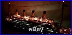 RMS TITANIC Ocean Liner 32 With Lights Handcrafted Wooden Model NEW
