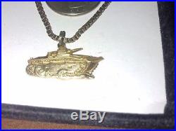 Rare 1943 WW2 10k Water Buffalo Amph. Boat Pendant with Tie Clasp & Chain 1 of 36