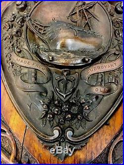 Rare Napoleonic Wars Era HMS Foudroyant British Navy Bronze Plaque Souvenir