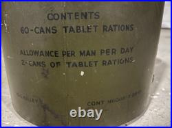 Rare Navy Lifeboat Abandon Ship Ration Watertight Can Circa 1940's