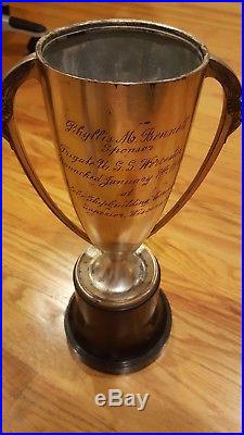 Rare Ww2 Uss Gladwyne Pa Originally Uss Worcester Launch Dedication Trophy 1944