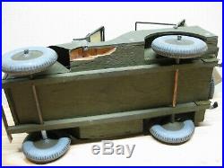 Rare Wwii Folkart Us Army Jeep, Metal/wood Model, Military, Trenchart