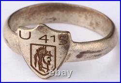Ring U415 Antique legioner head U-boat WW2 German naval submarine U-Boot Kriegsm