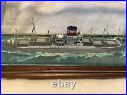 Ron Hughes 1600 WWII President Monroe Handmade Waterline Model Ship with Case