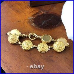 Royal Navy Ladies Sweetheart Bracelet WW2 Gilt Brass Officers Buttons 7.5 Naval
